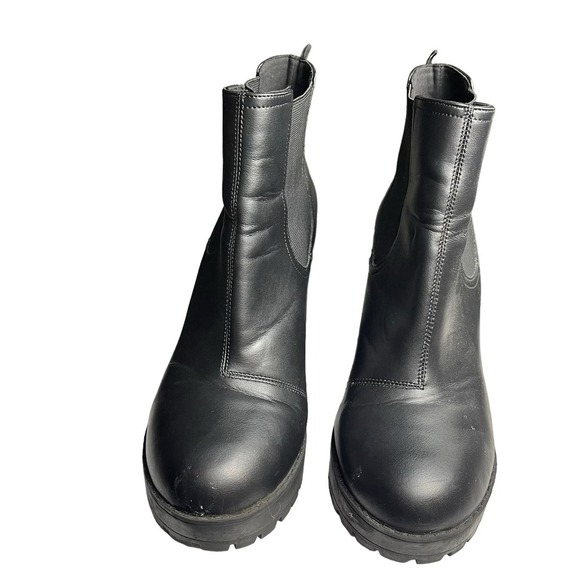 H & M Divided Chelsea Black  Round Toe Ankle Boots Size 40 - Picture 5 of 11